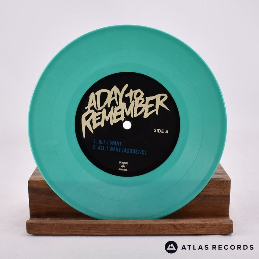 A Day To Remember - All I Want - Green [Mint Green] Etched 7" Vinyl Record - NM/NM