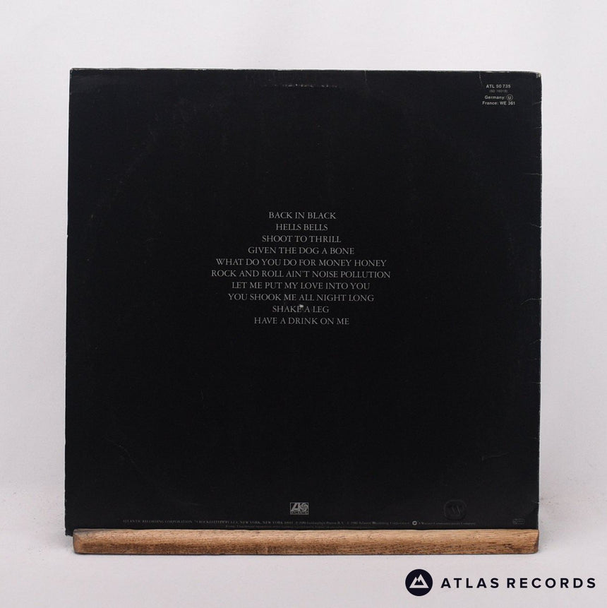 AC/DC - Back In Black - Embossed Sleeve Reissue LP Vinyl Record - VG/VG+