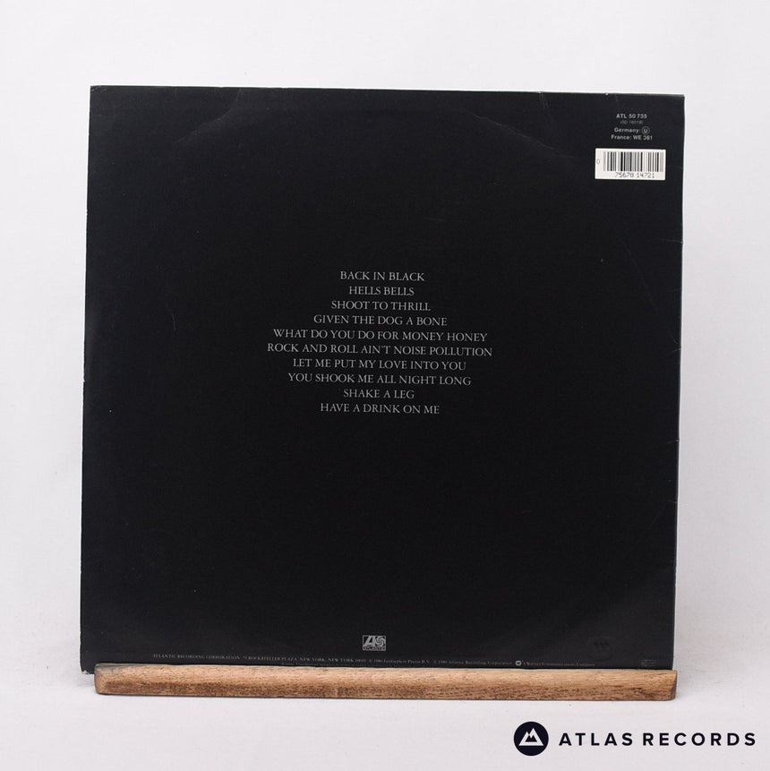 AC/DC - Back In Black - Embossed Sleeve LP Vinyl Record - VG+/EX