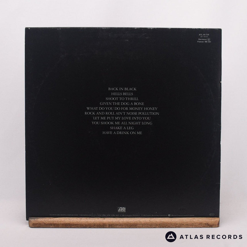 AC/DC - Back In Black - Embossed Sleeve LP Vinyl Record - VG+/EX