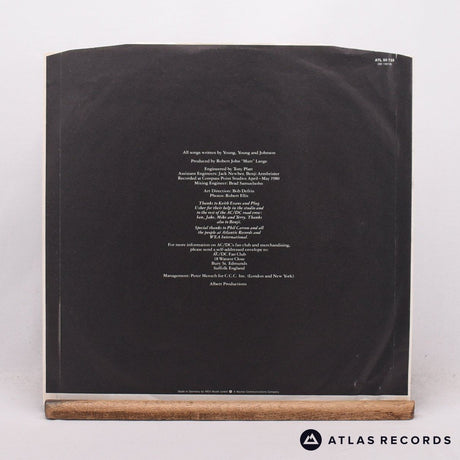 AC/DC - Back In Black - Embossed Sleeve LP Vinyl Record - VG+/EX