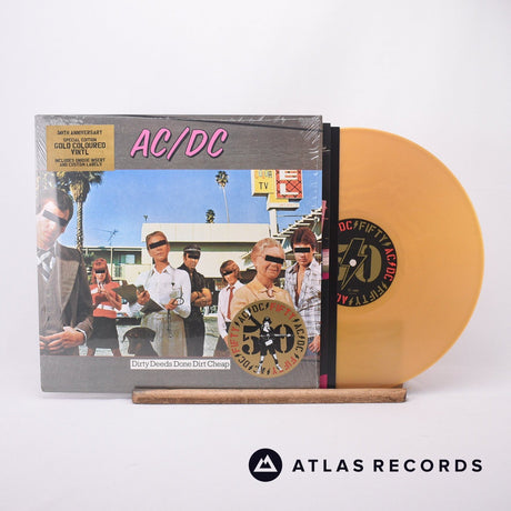 AC/DC Dirty Deeds Done Dirt Cheap LP Vinyl Record - Front Cover & Record