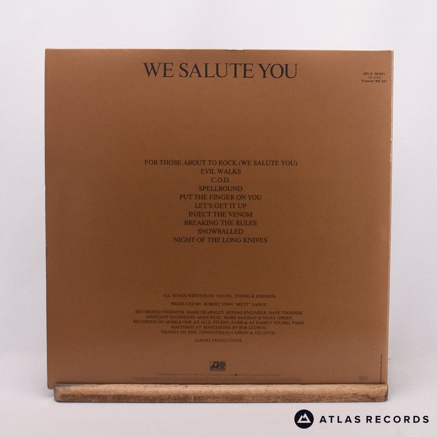 AC/DC - For Those About To Rock We Salute You - LP Vinyl Record - EX/EX