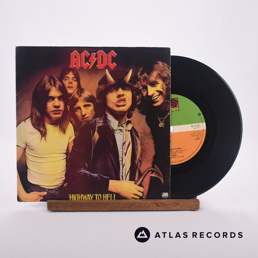 AC/DC Highway To Hell 7" Vinyl Record - Front Cover & Record