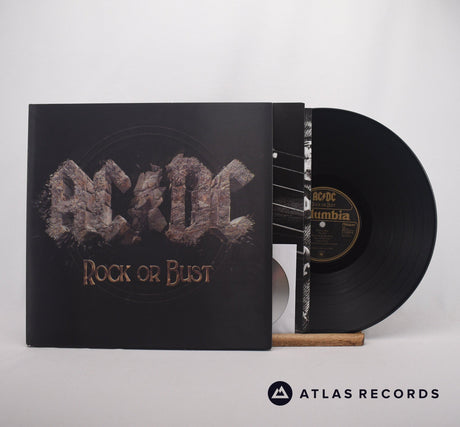 AC/DC Rock Or Bust LP + CD Vinyl Record - Front Cover & Record
