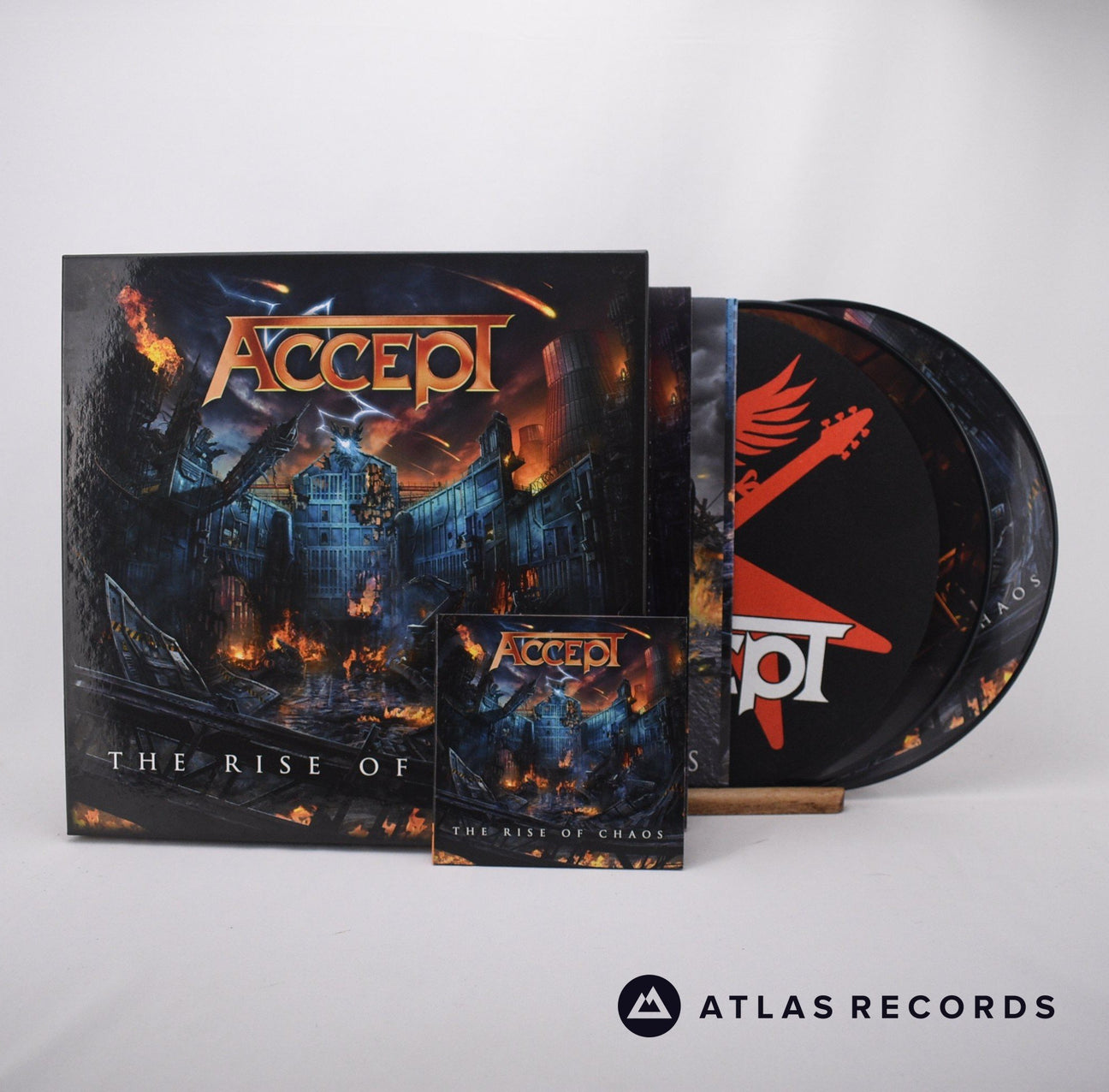 Accept The Rise Of Chaos CD + 2 x 12" Box Set Vinyl Record - Front Cover & Record