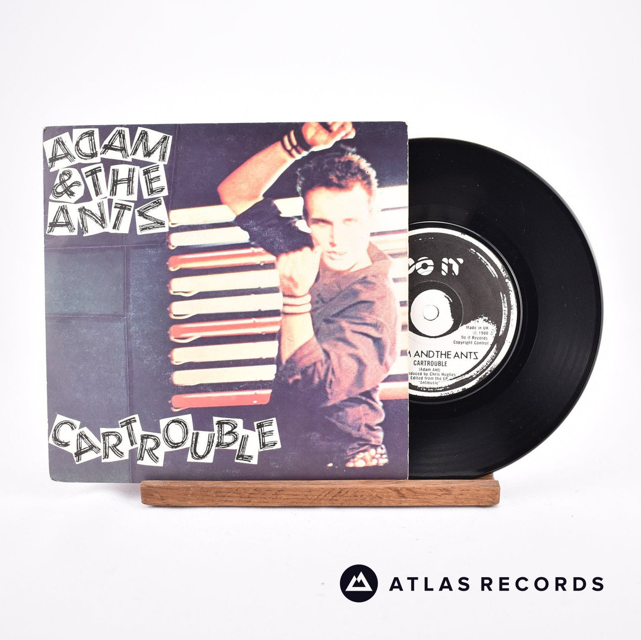 Adam And The Ants Cartrouble 7" Vinyl Record - Front Cover & Record