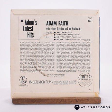 Adam Faith - Adam's Latest Hits - 7" EP Vinyl Record - VG+/VG