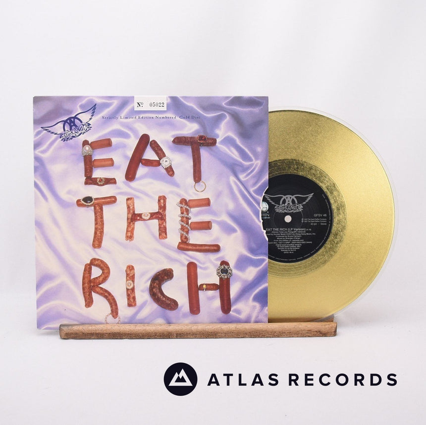 Aerosmith Eat The Rich 10" Vinyl Record - Front Cover & Record