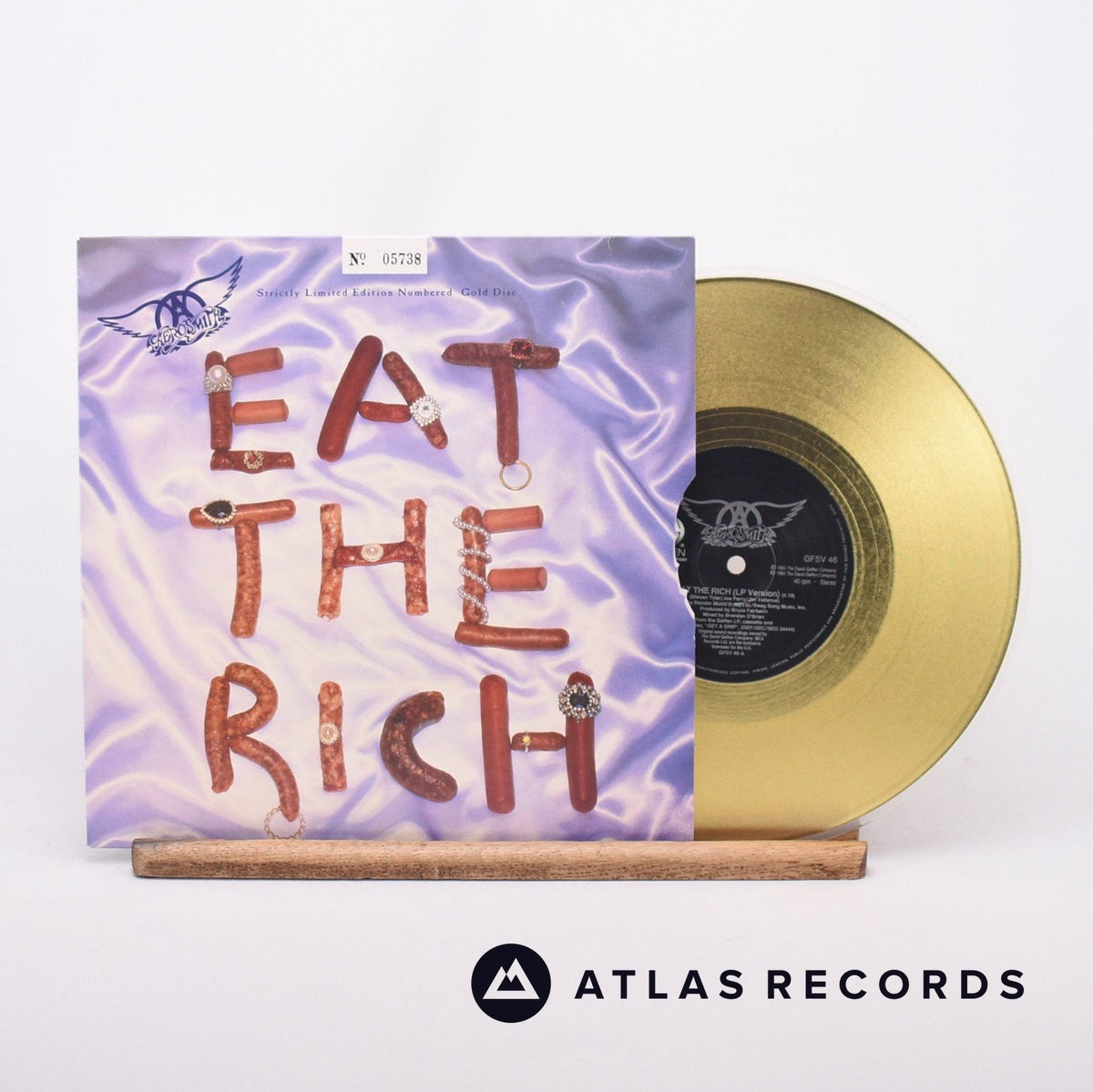 Aerosmith Eat The Rich 10" Vinyl Record - Front Cover & Record