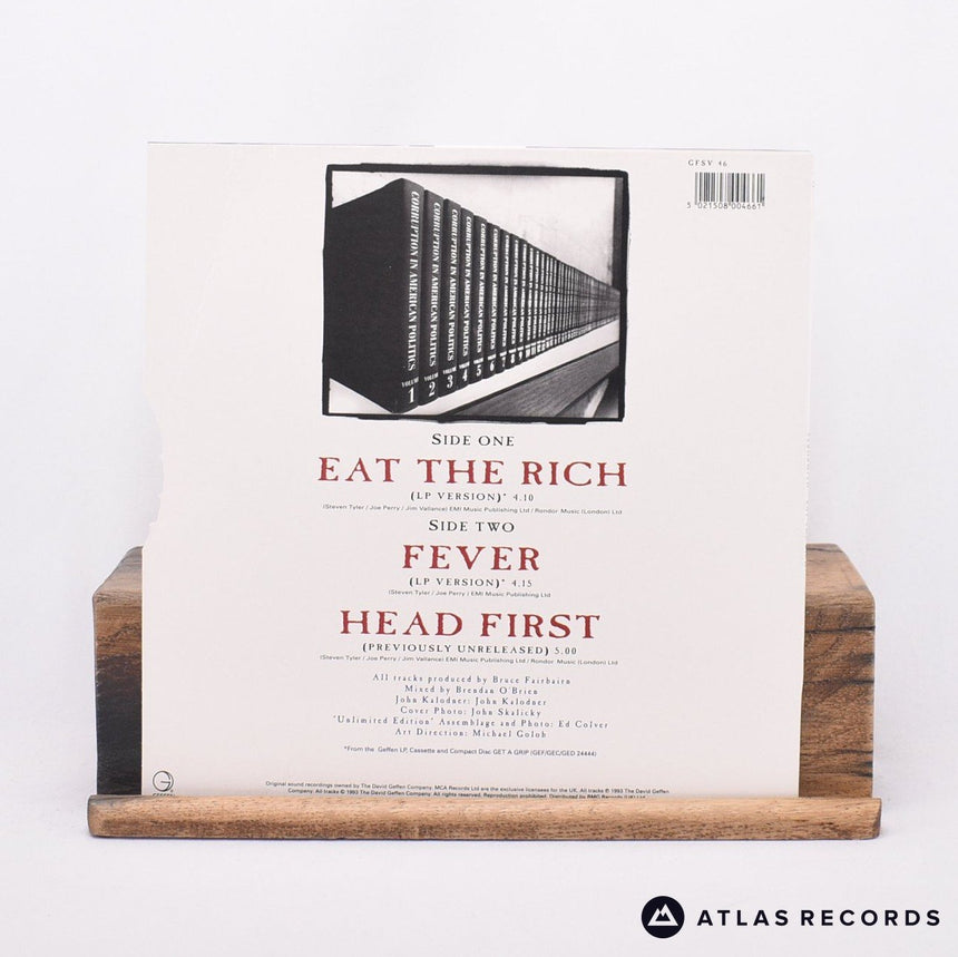 Aerosmith - Eat The Rich - Gold Die-Cut Sleeve 10" Vinyl Record - EX/EX