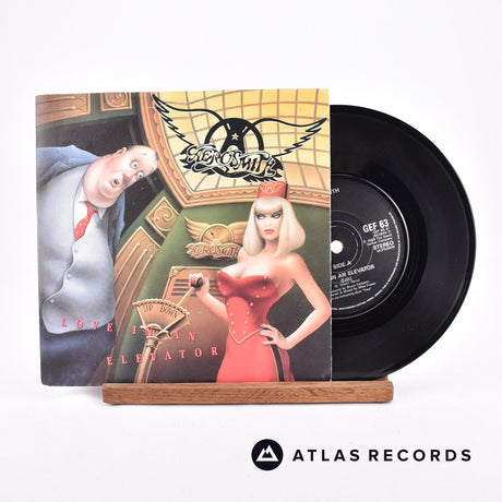 Aerosmith Love In An Elevator 7" Vinyl Record - Front Cover & Record
