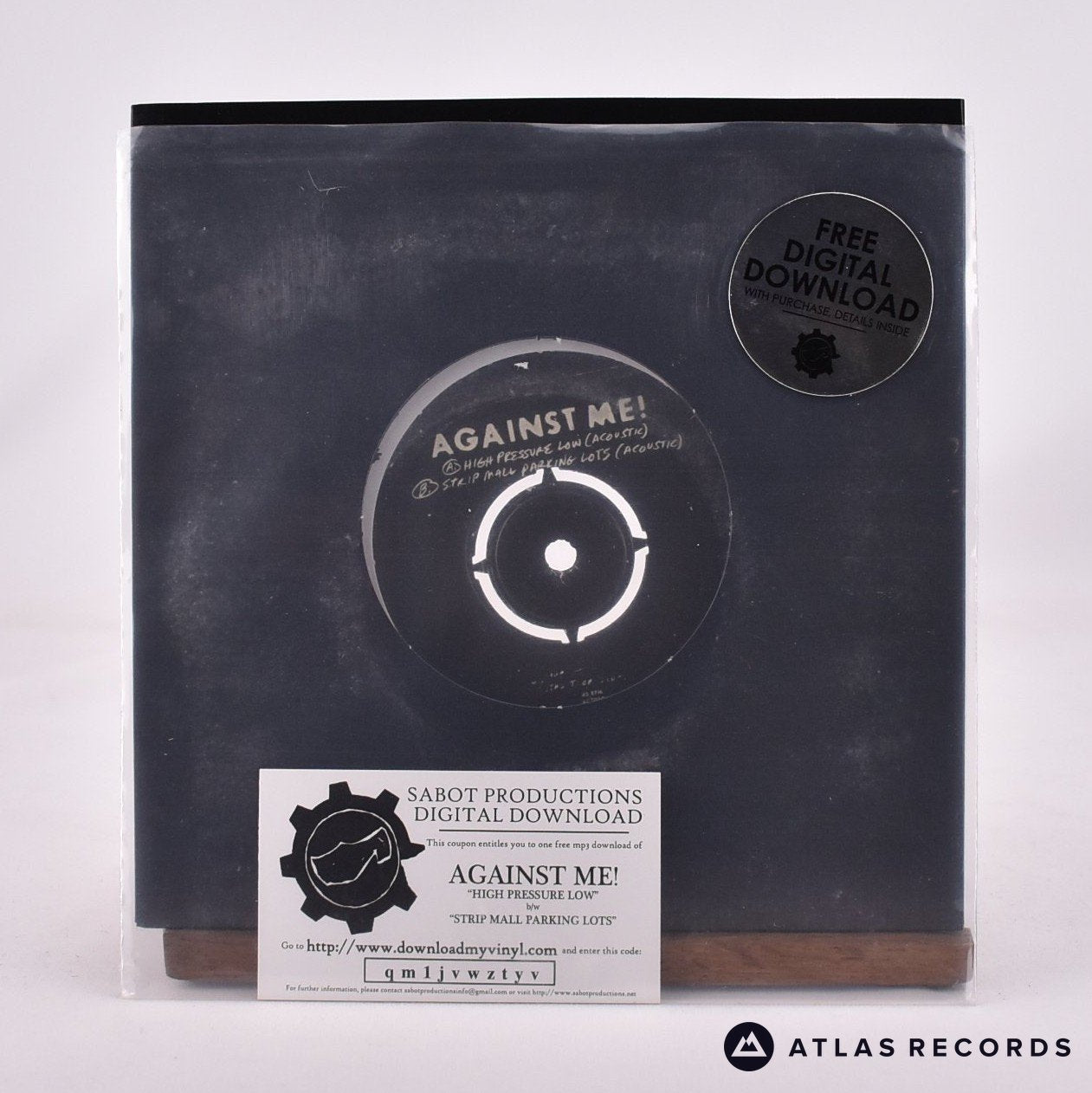 Against Me! High Pressure Low 7" Vinyl Record - Front Cover & Record