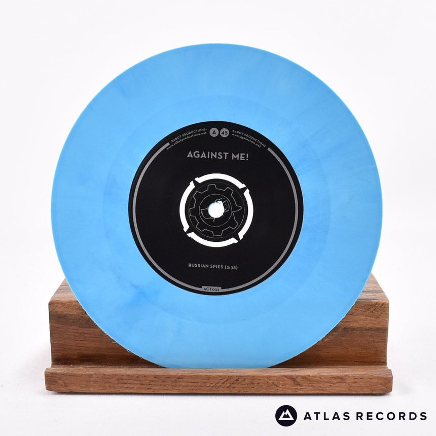 Against Me! - Russian Spies - Blue Lyric Sheet 7" Vinyl Record - NM/NM