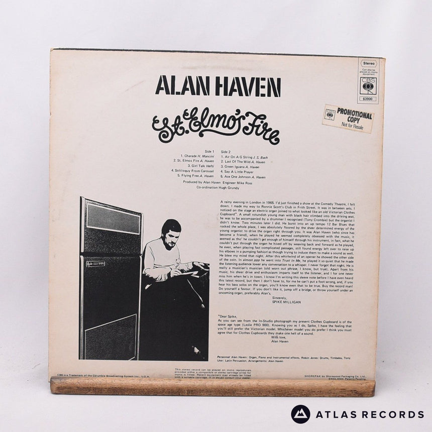 Alan Haven - St. Elmo's Fire - LP Vinyl Record - VG+/VG+