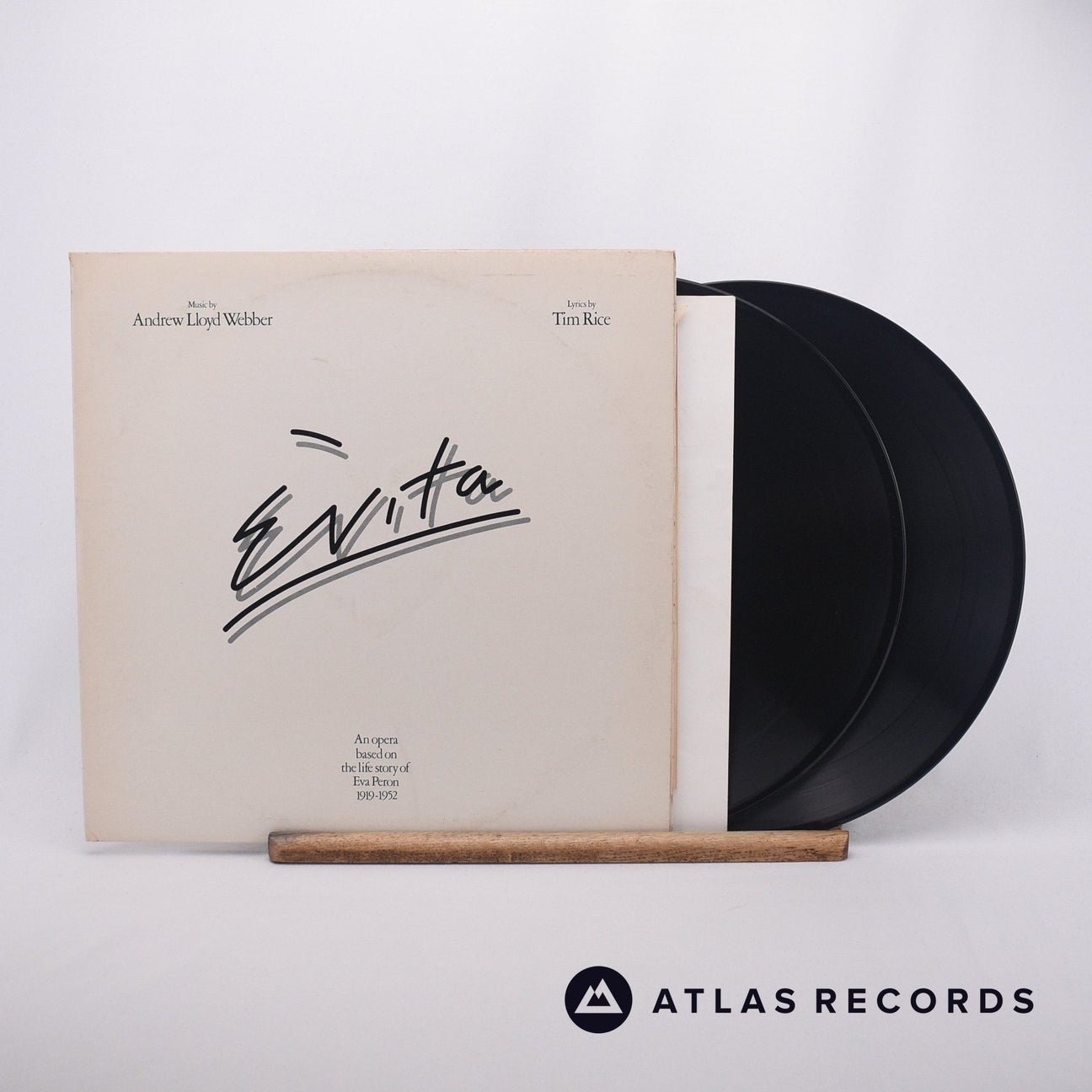 Andrew Lloyd Webber And Tim Rice Evita 2 x LP Vinyl Record - Front Cover & Record