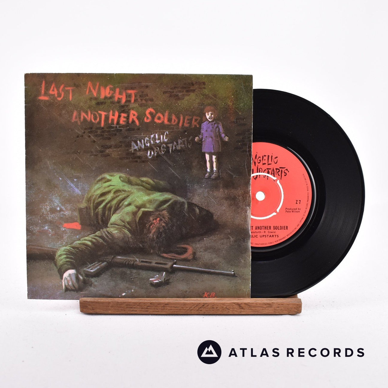 Angelic Upstarts Last Night Another Soldier 7" Vinyl Record - Front Cover & Record