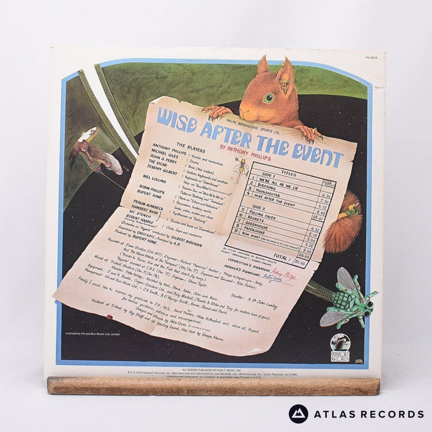 Anthony Phillips - Wise After The Event - LP Vinyl Record - VG+/EX