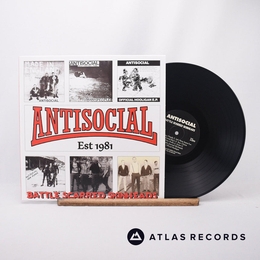 Antisocial Battle Scarred Skinheads LP Vinyl Record - Front Cover & Record