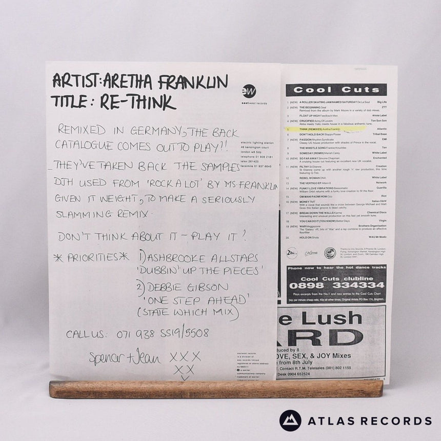 Aretha Franklin - Re-Think - Insert Promo 12" Vinyl Record -