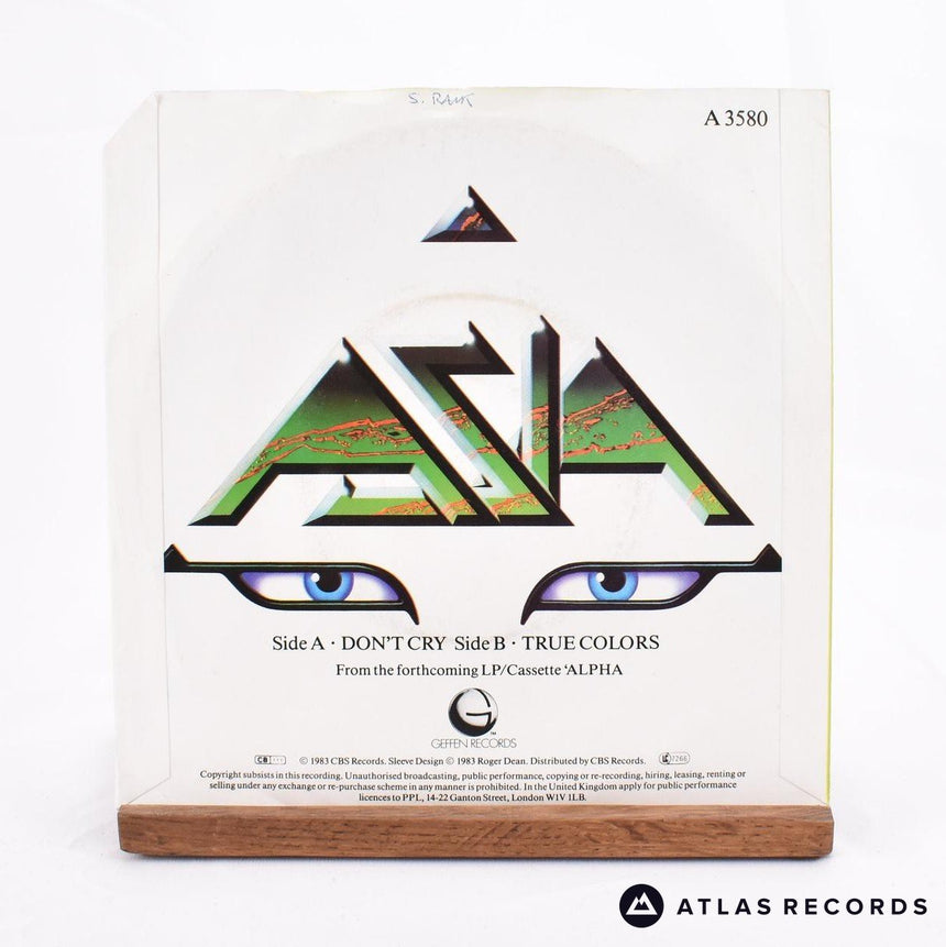 Asia - Don&#39;t Cry - 7&quot; Vinyl Record - VG+/VG+