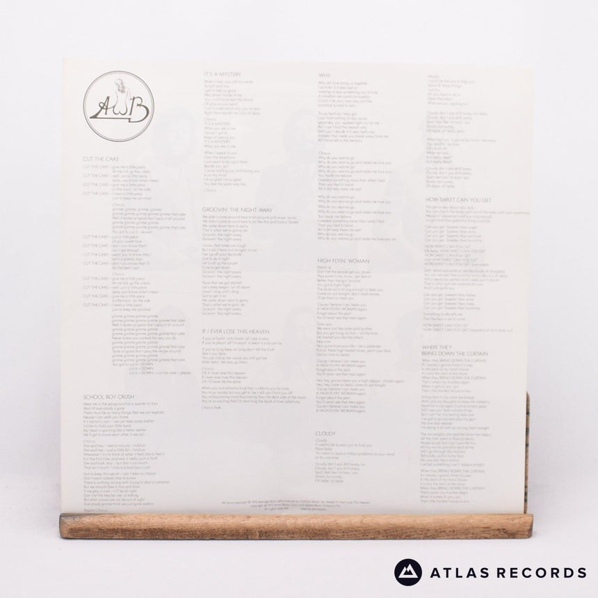 Average White Band - Cut The Cake - Lyric Sheet LP Vinyl Record - VG+/EX
