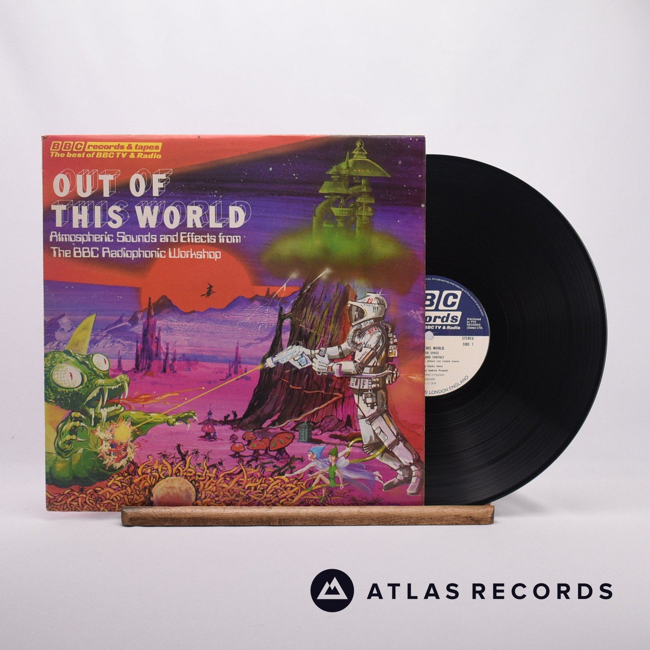 BBC Radiophonic Workshop Out Of This World - Atmospheric Sounds And Effects From The BBC Radiophonic Workshop LP Vinyl Record - Front Cover & Record
