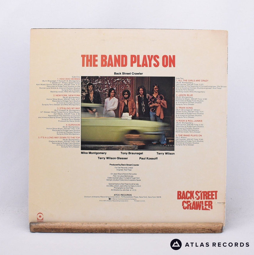 Back Street Crawler - The Band Plays On - Us LP Vinyl Record - VG+/VG+