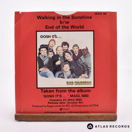 Bad Manners - Walking In The Sunshine - 7" Vinyl Record - EX/EX