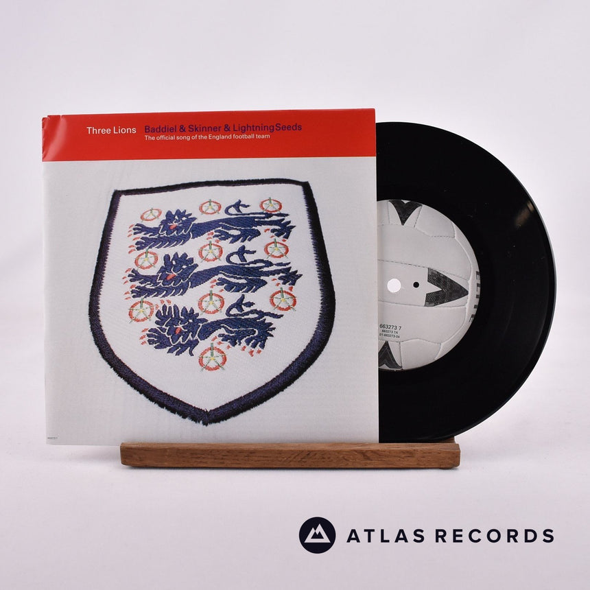 Baddiel & Skinner Three Lions 7" Vinyl Record - Front Cover & Record