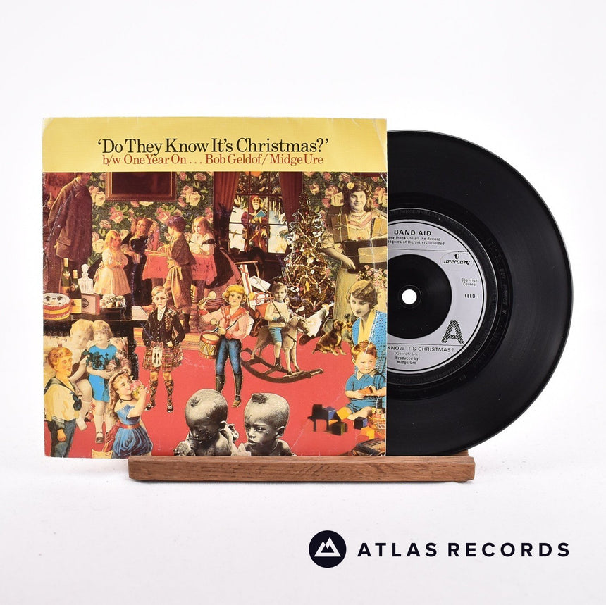 Band Aid Do They Know It's Christmas? 7" Vinyl Record - Front Cover & Record