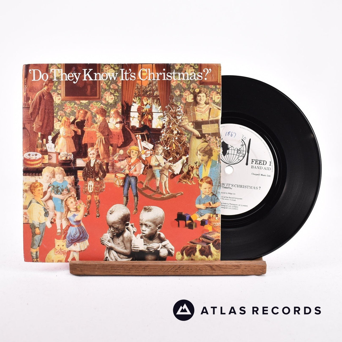 Band Aid Do They Know It's Christmas? 7" Vinyl Record - Front Cover & Record