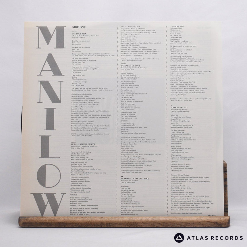 Barry Manilow - Manilow - Insert Lyric Sheet LP Vinyl Record - EX/NM