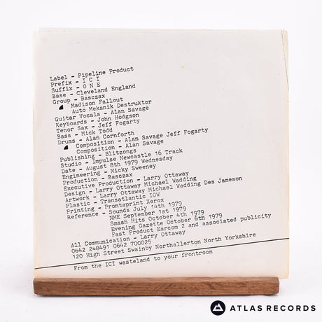 Basczax - Madison Fallout - 7" Vinyl Record - VG+/VG+