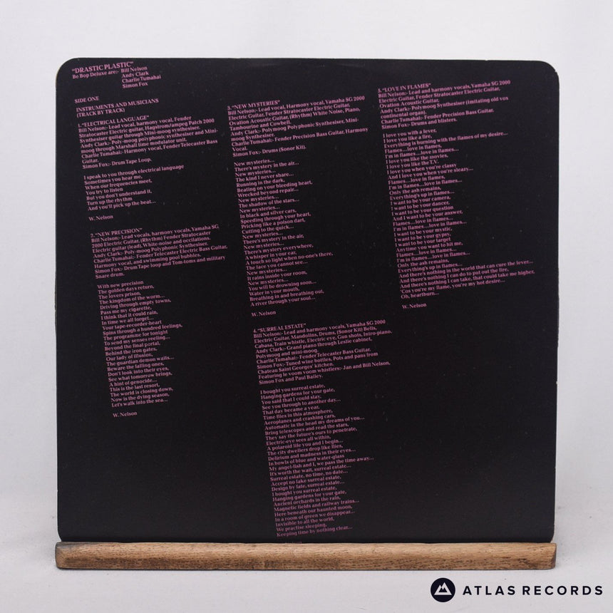 Be Bop Deluxe - Drastic Plastic - Lyric Sheet LP Vinyl Record - VG+/NM
