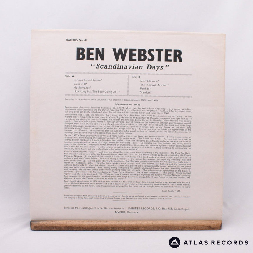 Ben Webster - Scandinavian Days - LP Vinyl Record - EX/EX
