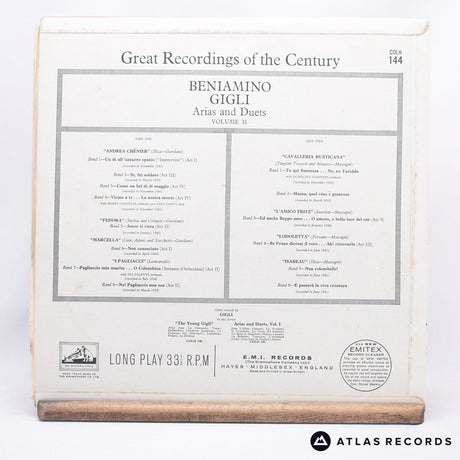 Beniamino Gigli - Arias & Duets Volume 2 - LP Vinyl Record - EX/VG+