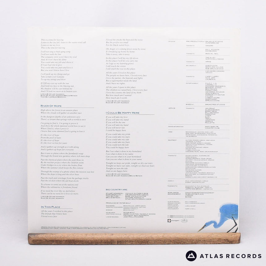 Big Country - Peace In Our Time - Gatefold LP Vinyl Record - EX/EX
