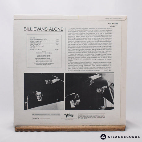 Bill Evans - Alone - LP Vinyl Record - EX/NM