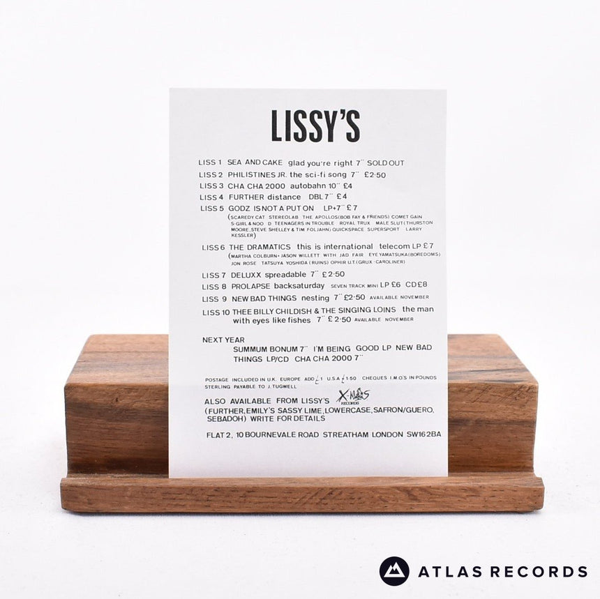 Billy Childish - A Man With Eyes Like Fishes - Insert 7" Vinyl Record - EX/EX