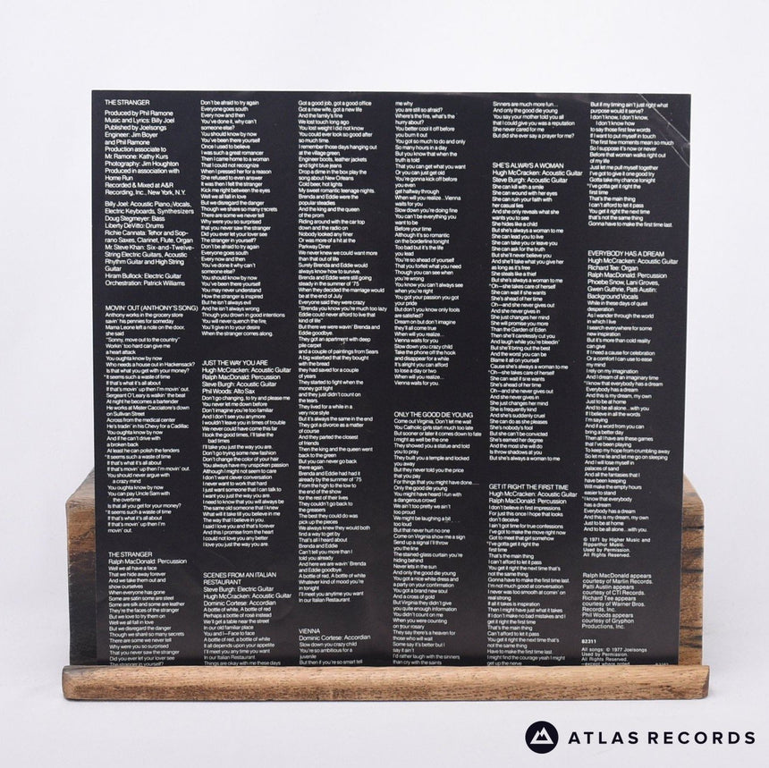 Billy Joel - The Stranger - Lyric Sheet LP Vinyl Record - EX/EX
