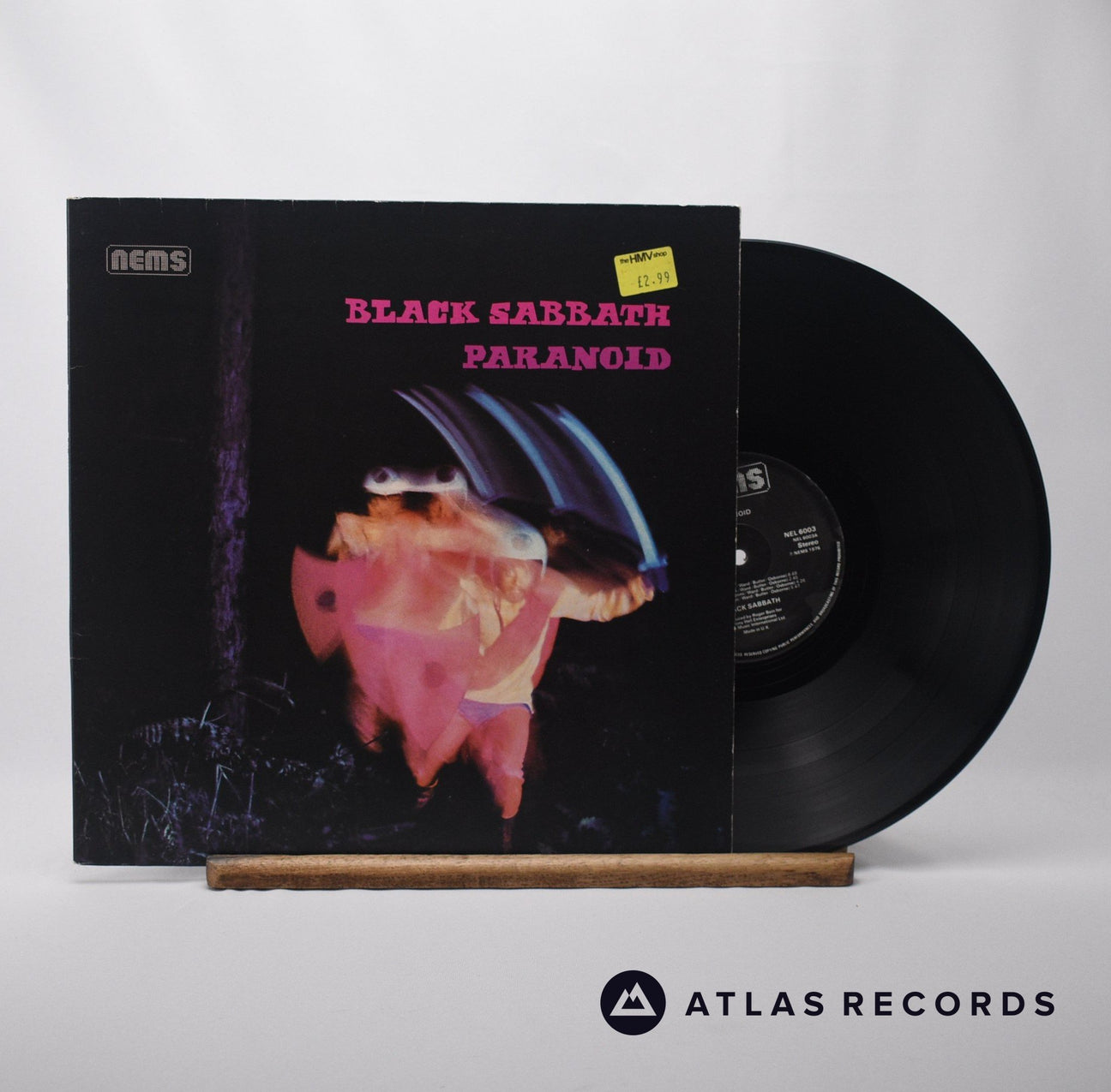 Black Sabbath Paranoid LP Vinyl Record - Front Cover & Record