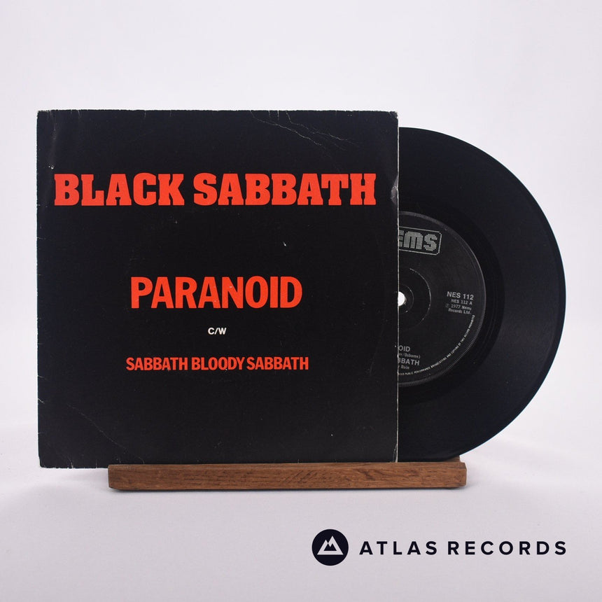 Black Sabbath Paranoid 7" Vinyl Record - Front Cover & Record