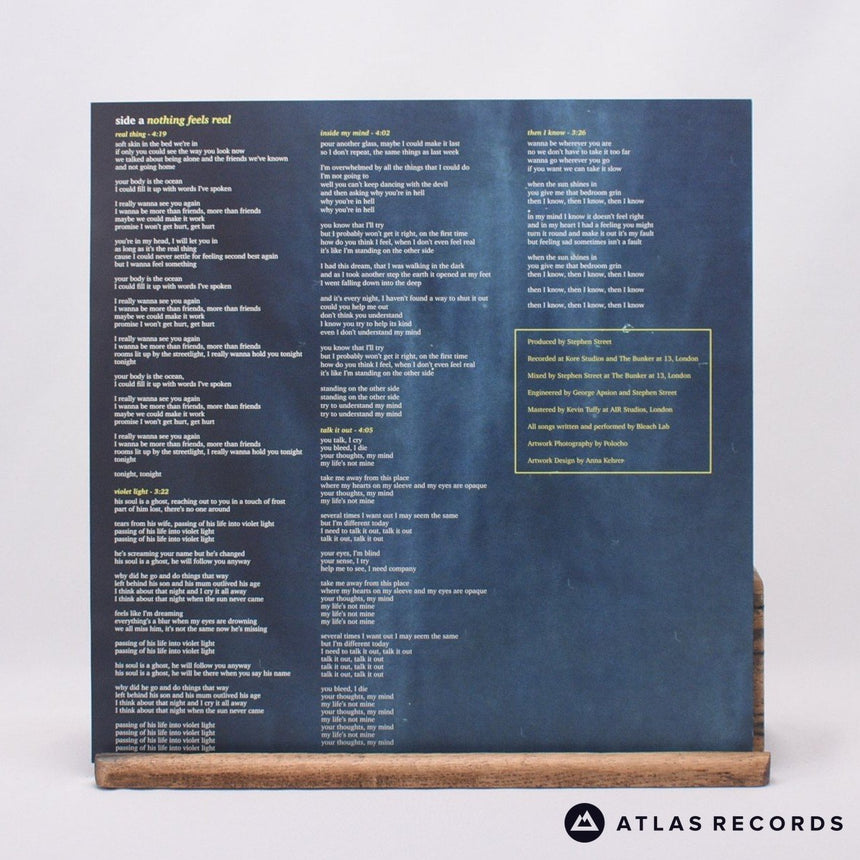 Bleach Lab - Nothing Feels Real - Yellow Lyric Sheet LP Vinyl Record - EX/NM