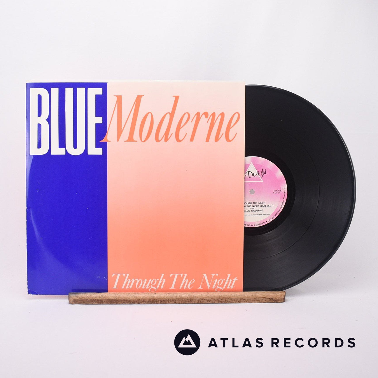 Blue Moderne Through The Night 12" Vinyl Record - Front Cover & Record