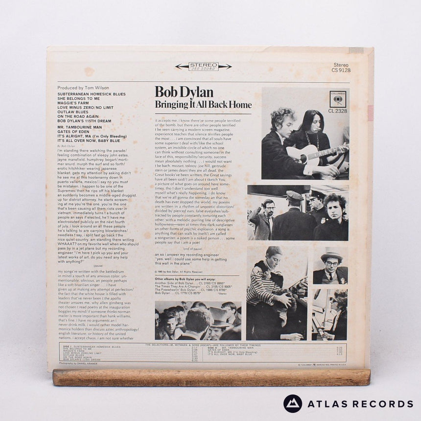 Bob Dylan - Bringing It All Back Home - Reissue Repress LP Vinyl Record - VG+/EX