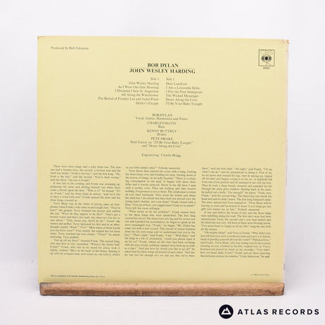 Bob Dylan - John Wesley Harding - Reissue LP Vinyl Record - VG+/NM
