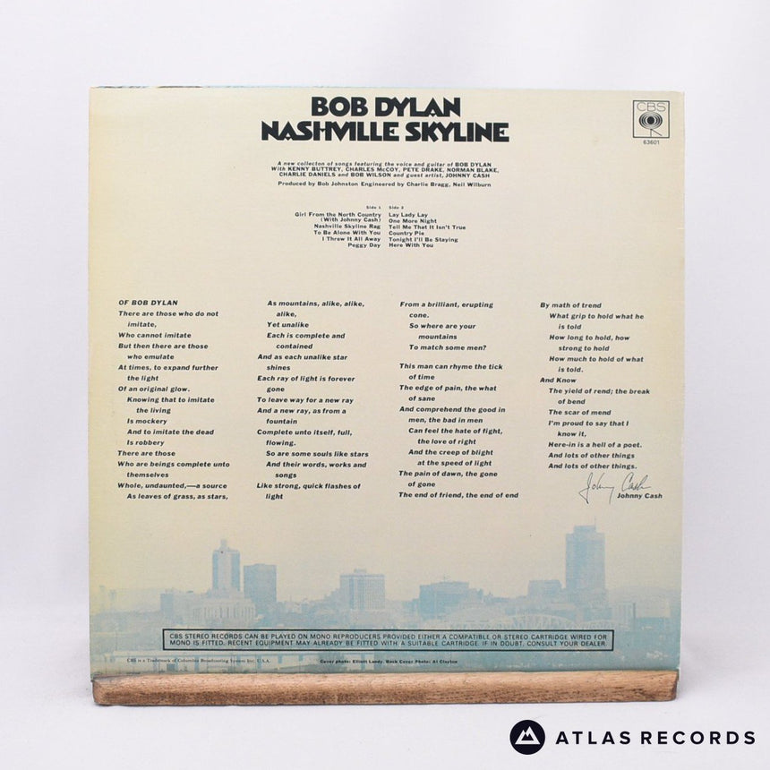 Bob Dylan - Nashville Skyline - Repress A3 B2 LP Vinyl Record - EX/EX