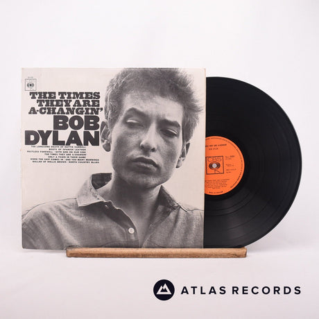 Bob Dylan The Times They Are A-Changin' LP Vinyl Record - Front Cover & Record