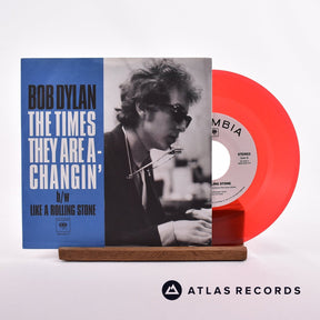 Bob Dylan The Times They Are A-Changin' 7" Vinyl Record - Front Cover & Record